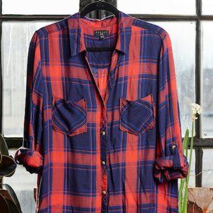 Tinsel Red Plaid Shirt - XL